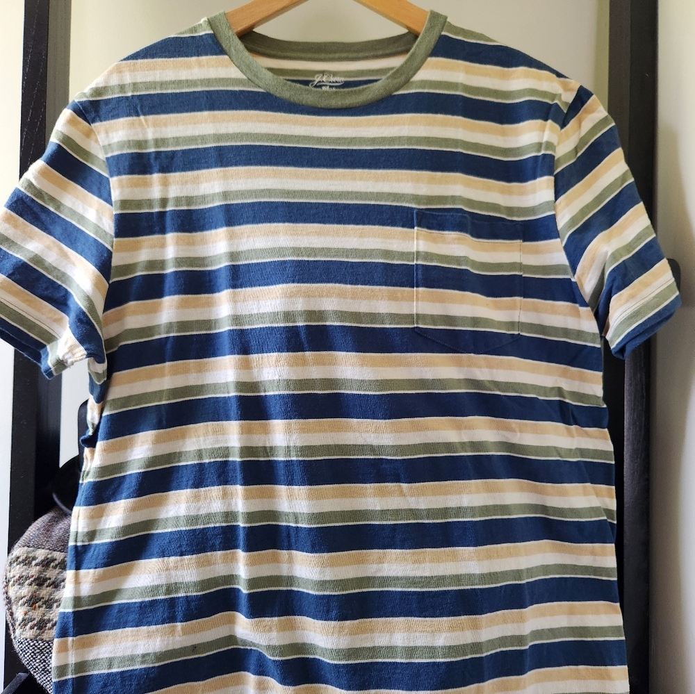 J. Crew Knit Goods Men's Large short-sleeve multicolor striped shirt